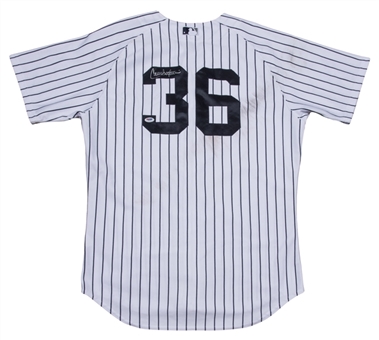 2015 Carlos Beltran Game Used and Signed New York Yankees Pinstripe Jersey Used on 7/23/15 (MLB Authenticated, Steiner & PSA/DNA)